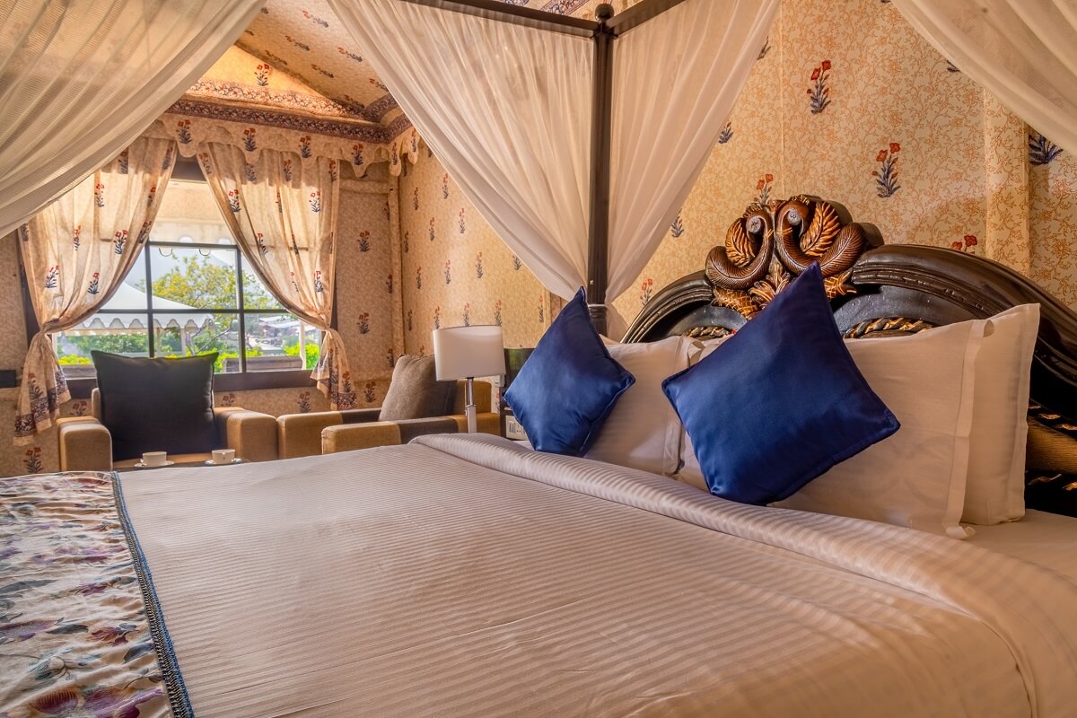 luxury bed in a tent Pushkar
