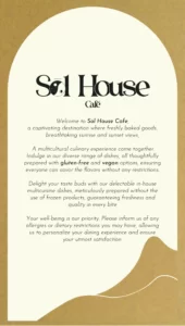 Pushkar Hotel , Resort | Rawai Experience | Sol house cafe menu